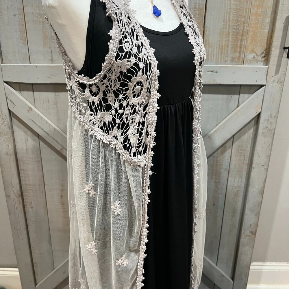 Cecio Sheer/Lace Cardigan
